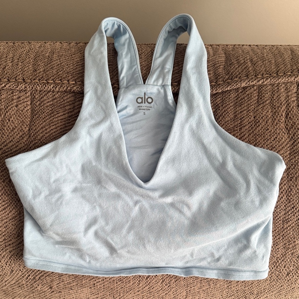 ALO Yoga Women's Baby Blue Sports Bra